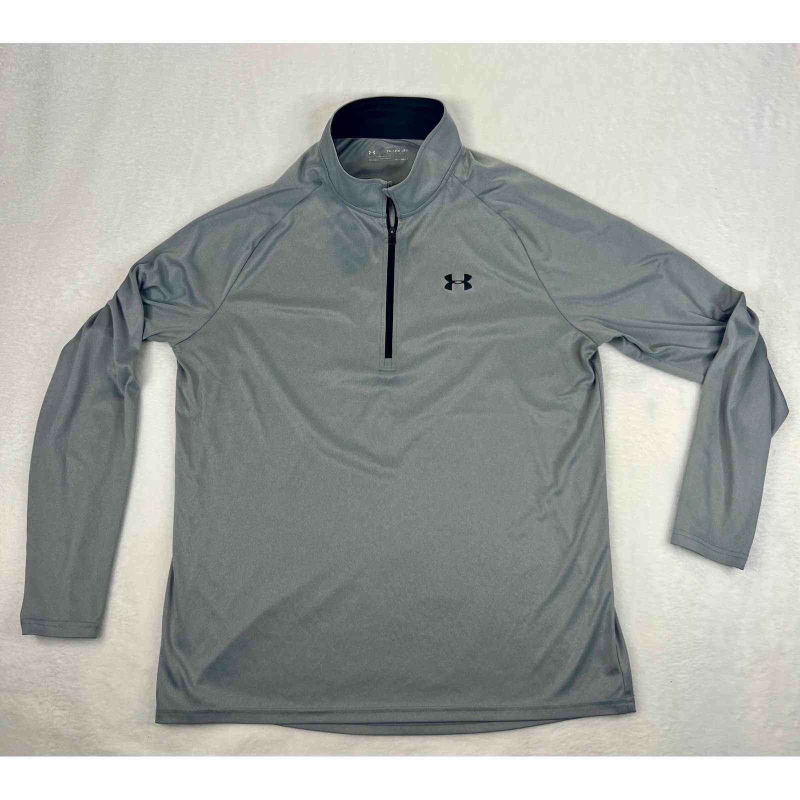 Under Armour Men's Loose Heatgear Gray Long Sleeve 1/4 Zip Pullover Shirt 2xl